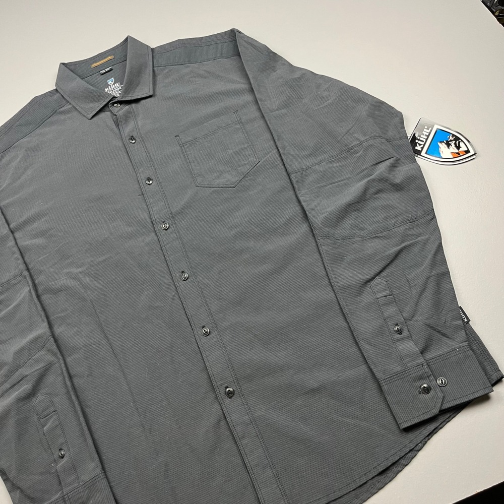 Kuhl Stoke Shirt Mens XXL Night Black Tapered Fit 5-Panel Sleeve 7270 New
